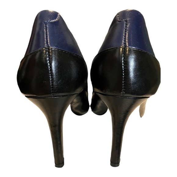 Ann Taylor Two-Tone Pumps Dark Blue Black Pointed Toe 6.5 - Picture 8 of 10